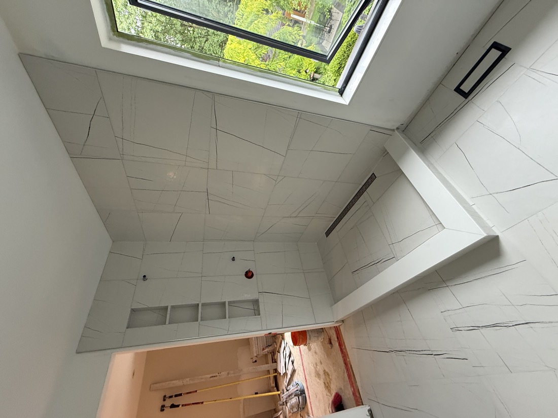 Marble slab shower